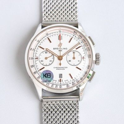 TW Factory Breitling Premier B01 Chronograph 7750 Movement Stainless Steel 42MM White Red Watch